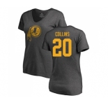 Football Women's Washington Redskins #20 Landon Collins Ash One Color T-Shirt