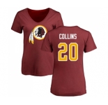 Football Women's Washington Redskins #20 Landon Collins Maroon Name & Number Logo T-Shirt