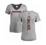 Football Women's Washington Redskins #34 Wendell Smallwood Ash Backer T-Shirt