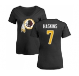 Football Women's Washington Redskins #7 Dwayne Haskins Black Name & Number Logo T-Shirt