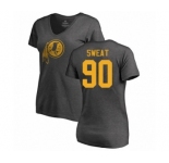 Football Women's Washington Redskins #90 Montez Sweat Ash One Color T-Shirt