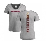 Football Women's Washington Redskins #91 Ryan Kerrigan Ash Backer T-Shirt