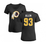 NFL Women's Nike Washington Redskins #93 Jonathan Allen Black Name & Number Logo T-Shirt