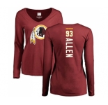 NFL Women's Nike Washington Redskins #93 Jonathan Allen Maroon Backer Long Sleeve T-Shirt