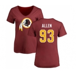 NFL Women's Nike Washington Redskins #93 Jonathan Allen Maroon Name & Number Logo T-Shirt