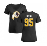 NFL Women's Nike Washington Redskins #95 Da'Ron Payne Black Name & Number Logo T-Shirt