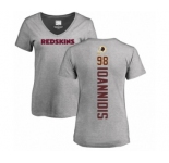 NFL Women's Nike Washington Redskins #98 Matt Ioannidis Ash Backer T-Shirt