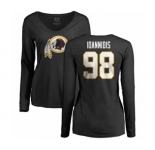 NFL Women's Nike Washington Redskins #98 Matt Ioannidis Black Name & Number Logo Long Sleeve T-Shirt