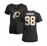 NFL Women's Nike Washington Redskins #98 Matt Ioannidis Black Name & Number Logo T-Shirt