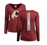 NFL Women's Nike Washington Redskins #98 Matt Ioannidis Maroon Backer Long Sleeve T-Shirt