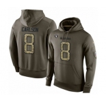 Football Men's Oakland Raiders #8 Daniel Carlson Green Salute To Service Pullover Hoodie