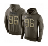 Football Men's Oakland Raiders #96 Clelin Ferrell Green Salute To Service Pullover Hoodie