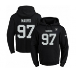 Football Men's Oakland Raiders #97 Josh Mauro Black Name & Number Pullover Hoodie