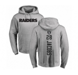 Football Oakland Raiders #28 Josh Jacobs Ash Backer Pullover Hoodie