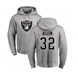 Football Oakland Raiders #32 Marcus Allen Ash Name & Number Logo Pullover Hoodie