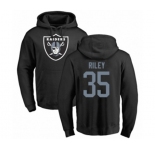 Football Oakland Raiders #35 Curtis Riley Black Name & Number Logo Pullover Hoodie