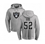 Football Oakland Raiders #52 Marquel Lee Ash Name & Number Logo Pullover Hoodie