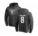 Football Oakland Raiders #8 Daniel Carlson Ash One Color Pullover Hoodie