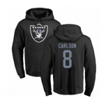 Football Oakland Raiders #8 Daniel Carlson Black Name & Number Logo Pullover Hoodie