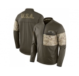 Men Oakland Raiders Nike Olive Salute to Service Sideline Hybrid Half-Zip Pullover Jacket
