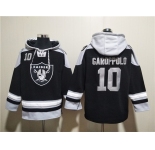 Men's Las Vegas Raiders #10 Jimmy Garoppolo Black Ageless Must-Have Lace-Up Pullover Hoodie
