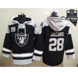 Men's Las Vegas Raiders #28 Josh Jacobs NEW Black 2020 Inaugural Season Pocket Stitched NFL Pullover Hoodie