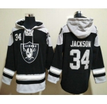 Men's Las Vegas Raiders #34 Bo Jackson Black Stitched NFL Hoodie