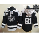 Men's Las Vegas Raiders #81 Antonio Brown NEW Black 2020 Inaugural Season Pocket Stitched NFL Pullover Hoodie
