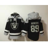 Men's Las Vegas Raiders #89 Brock Bowers Black Ageless Must-Have Lace-Up Pullover Hoodie