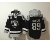 Men's Las Vegas Raiders #89 Brock Bowers Black Ageless Must-Have Lace-Up Pullover Hoodie