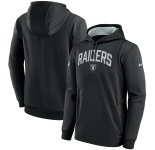 Mens Las Vegas Raiders Black Sideline Stack Performance Pullover Hoodie