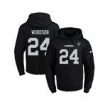 Nike Oakland Raiders #24 Charles Woodson Black Name & Number Pullover NFL Hoodie
