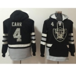 Nike Oakland Raiders #4 Derek Carr Black Grey Name & Number Pullover NFL Hoodie