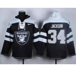 nike nfl jerseys oakland raiders #34 jackson white-black-1[pullover hooded sweatshirt]