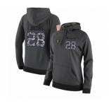 Football Women's Oakland Raiders #28 Josh Jacobs Stitched Black Anthracite Salute to Service Player Performance Hoodie
