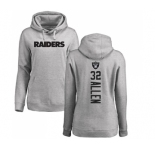 Football Women's Oakland Raiders #32 Marcus Allen Ash Backer Pullover Hoodie
