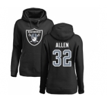 Football Women's Oakland Raiders #32 Marcus Allen Black Name & Number Logo Pullover Hoodie