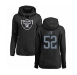 Football Women's Oakland Raiders #52 Marquel Lee Black Name & Number Logo Pullover Hoodie