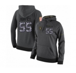 Football Women's Oakland Raiders #55 Vontaze Burfict Stitched Black Anthracite Salute to Service Player Performance Hoodie