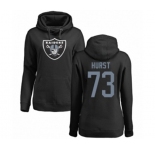 Football Women's Oakland Raiders #73 Maurice Hurst Black Name & Number Logo Pullover Hoodie