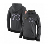 Football Women's Oakland Raiders #73 Maurice Hurst Stitched Black Anthracite Salute to Service Player Performance Hoodie