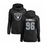 Football Women's Oakland Raiders #96 Clelin Ferrell Black Name & Number Logo Pullover Hoodie