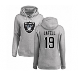 NFL Women's Nike Oakland Raiders #19 Brandon LaFell Ash Name & Number Logo Pullover Hoodie