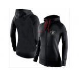 Women Nike Oakland Raiders Full-Zip Performance Hoodie Black_2