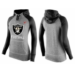 Women Nike Oakland Raiders Performance Hoodie Grey & Black_1
