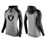 Women Nike Oakland Raiders Performance Hoodie Grey & Black_2