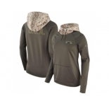 Women Oakland Raiders Nike Olive Salute to Service Performance Pullover Hoodie