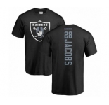 Football Oakland Raiders #28 Josh Jacobs Black Backer T-Shirt
