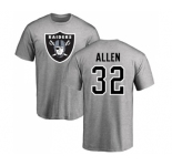 Football Oakland Raiders #32 Marcus Allen Ash Name & Number Logo T-Shirt