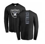 Football Oakland Raiders #32 Marcus Allen Black Backer Long Sleeve T-Shirt